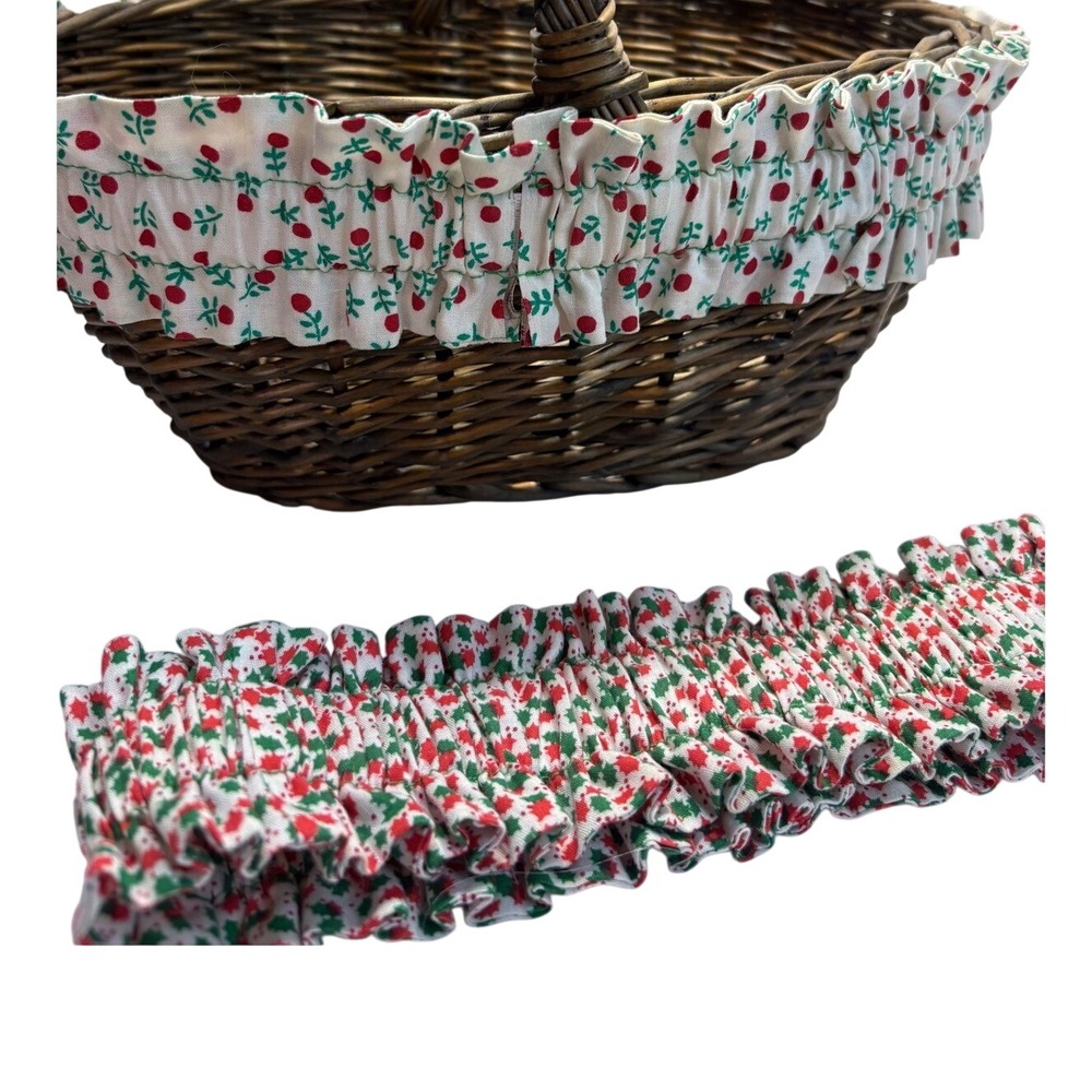 Handmade Elastic Basket Garters Ruffle Holiday Floral Polka Dot Patterns Vintage